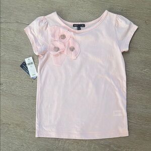 Pink Kids Shirt with a Sparkle Floral Design